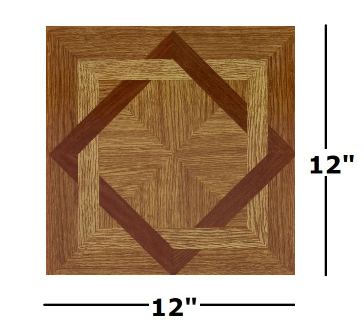 Carreau de vinyle auto-adhésif 12 po x 12 po x 1,2 mm en losanges de bois Tivoli