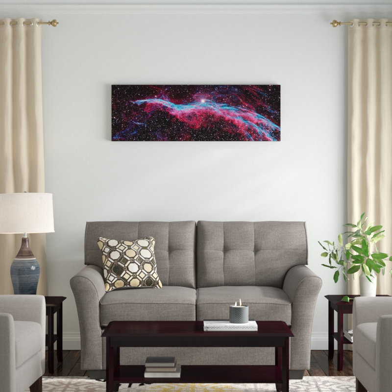 « ngc 6960 (balai à balai), ouest voile du voile nebula », impression sur toile, H 16 po x l 48 po x P 1,5 po, Toile tendue