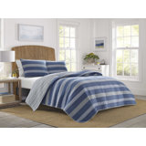 Nautica Saltmarsh Cotton Reversible Blue Quilt Set