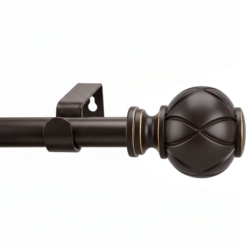 Adjustable Single Curtain Rod, 32" - 144", Bronze