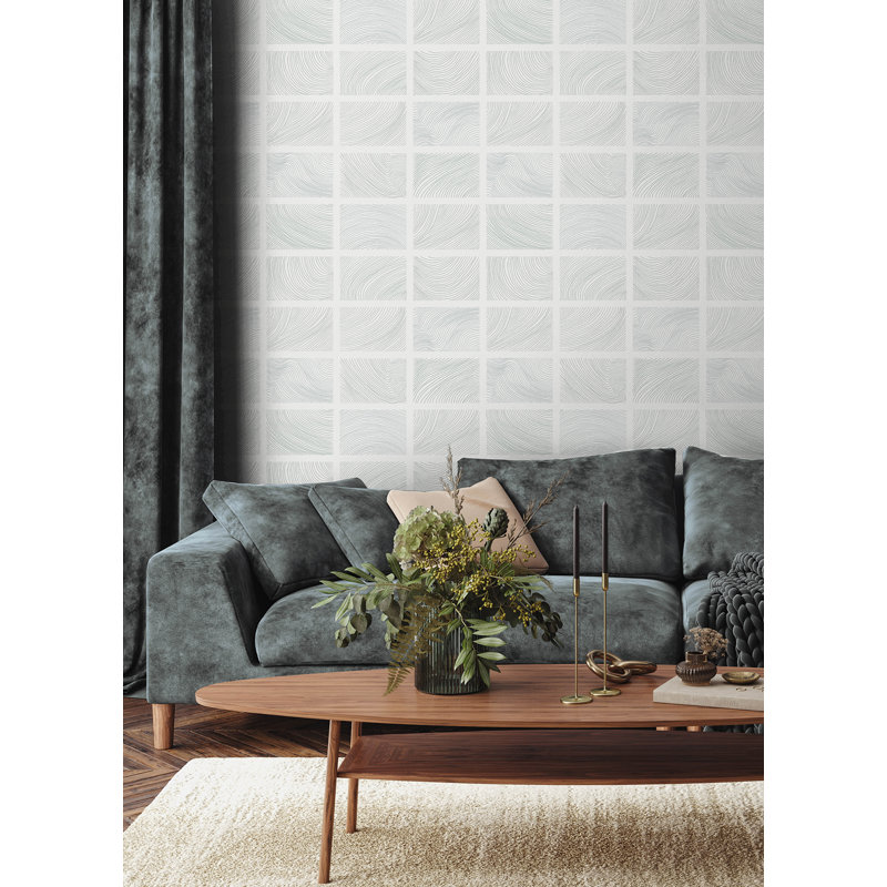 Bronson Ivory Topography Wallpaper, White