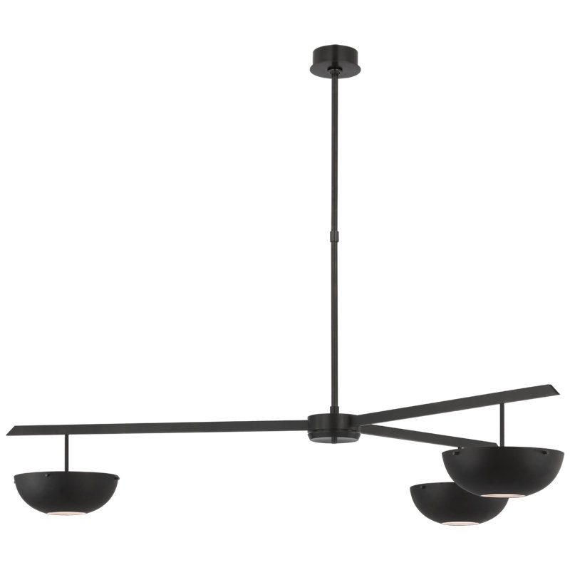 Valencia 3 - Light LED Chandelier, Black, Polished Nickel