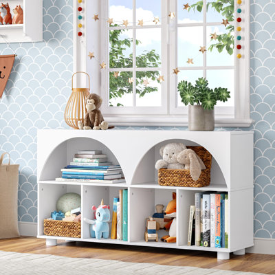 Bibliothèque RiverRidge Kids Curve 46 "avec 4 casiers et une conception arquée