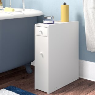 Miami Slim Bathroom Storage Cabinet White Freestanding - 51.4H x 7.2L 12W - Painted