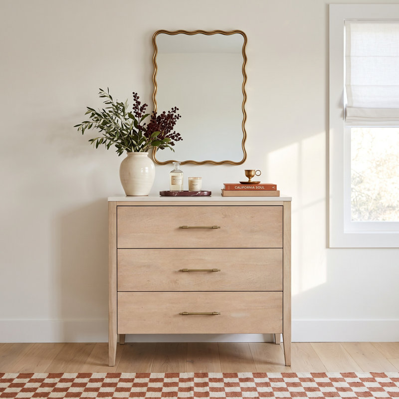 32.75 " W 3 - Drawer Dresser, Light Brown