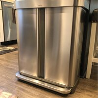 simplehuman Dual Compartment Rectangular Stainless Steel Step Trash Can  With Liner Pocket 15.3 Gallons 25 1316 H x 22 W x 14 14 D Rose Gold -  Office Depot