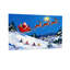 Noël père Noël survolant un paysage enneigé-591346854