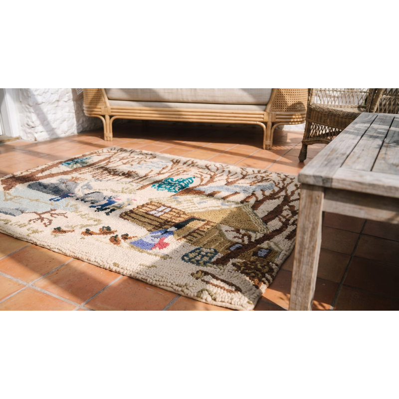 Petit tapis crocheté antique