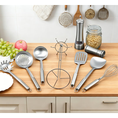 6-Piece Kitchen Cooking Utensils Set, Stainless Steel Kitchen Utensils