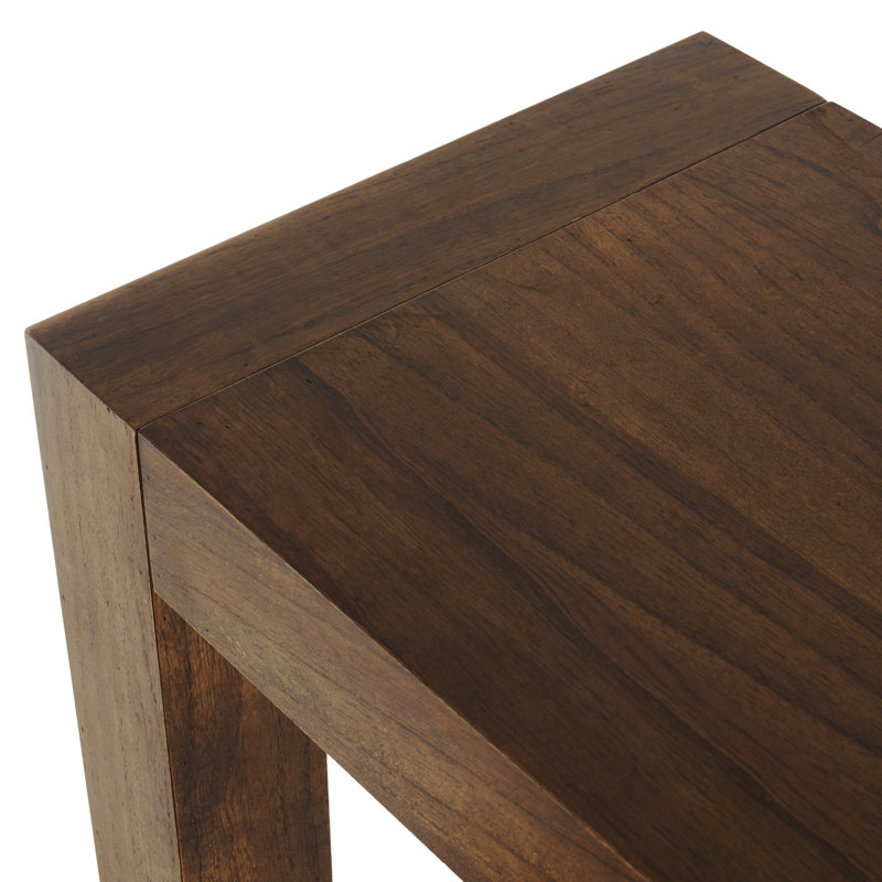 Wood Brown Console Table with Bench Set