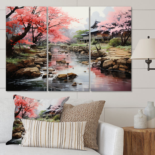 DesignArt Asian Art Zen Garden IV On Canvas 3 Pieces Print | Wayfair