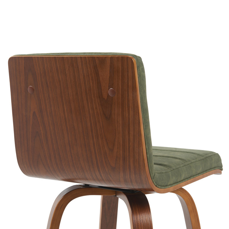 Tabouret de bar et de comptoir Biance, Tabouret de comptoir (siège d'une hauteur de 26 p, Vert, Brun