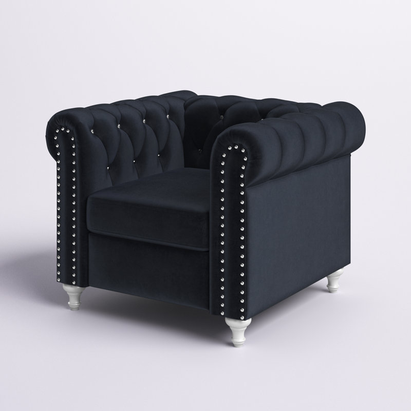Glory Furniture Raisa Velvet Accent Chair, Black