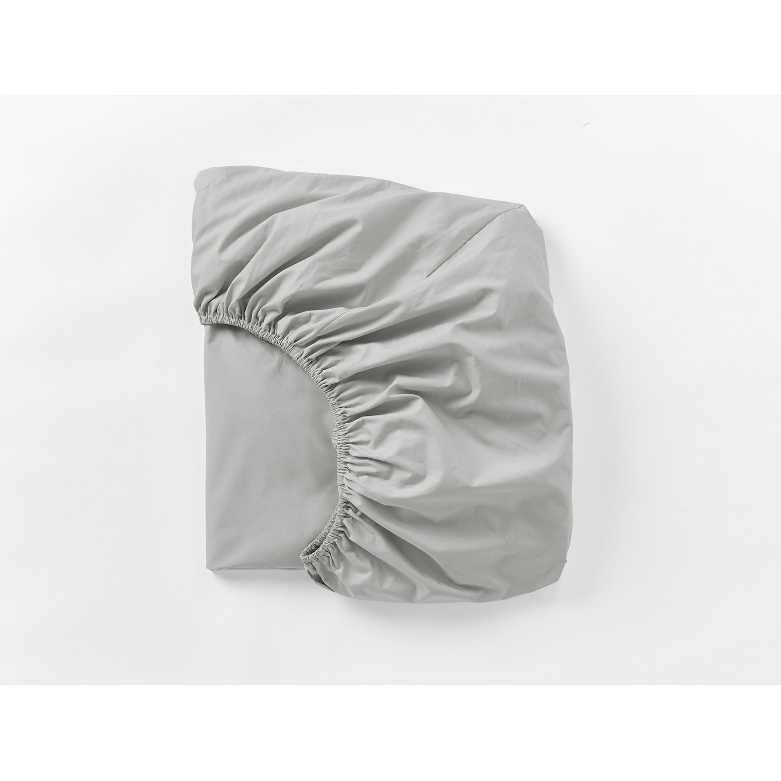 Crinkled 100% Cotton Percale Fitted Sheet, Twin Fitted Sheet, Pewter