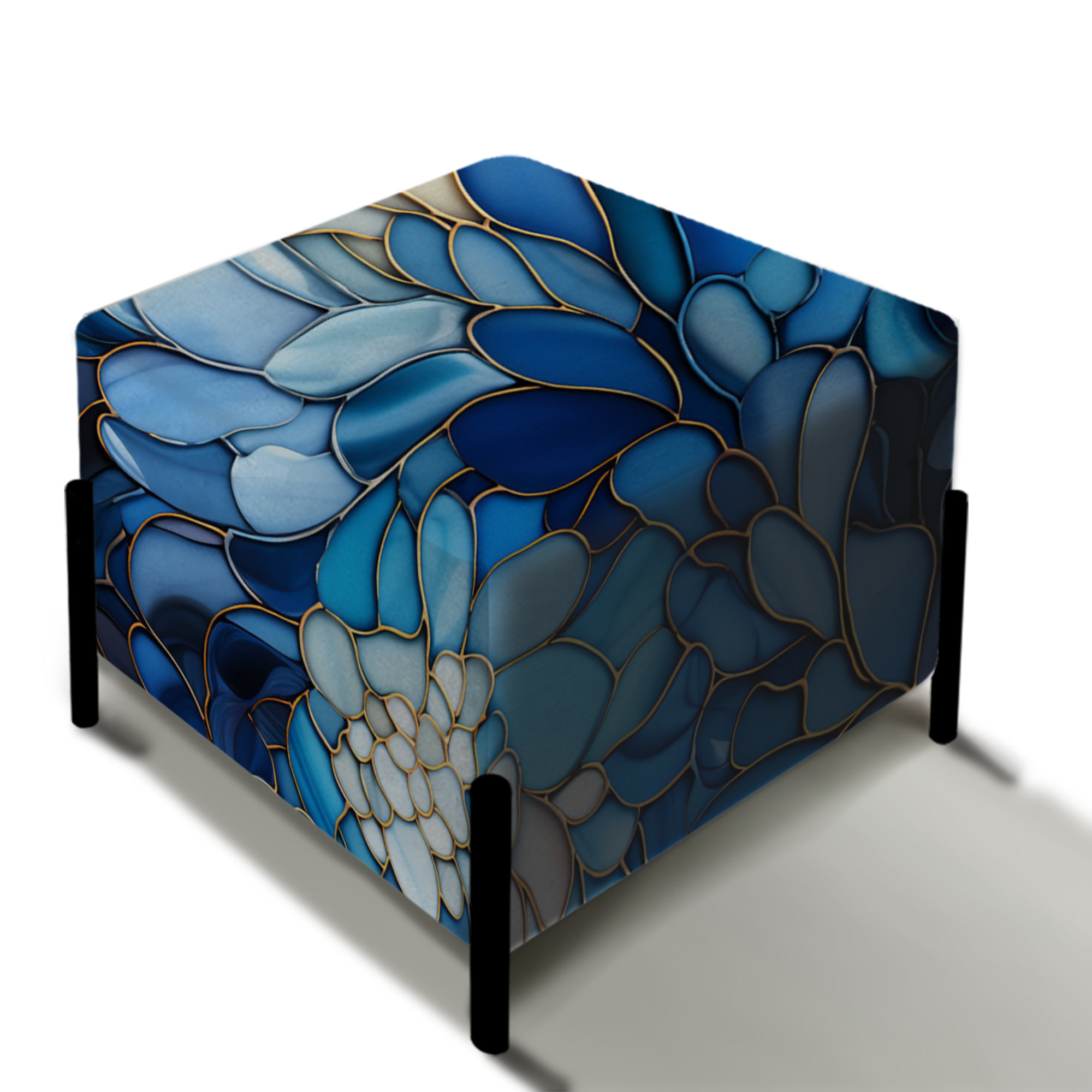 Design Art Ocean Mosaic Ii Tropical Pattern - Tropical Square Ottoman ...