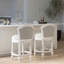 Tabouret de bar à hauteur de comptoir de 26 po, pivotant à 180 degrés, siège et dossier rembourrés à l'arrière, tabouret pivotant gris-blanc avec motif, hauteur, po