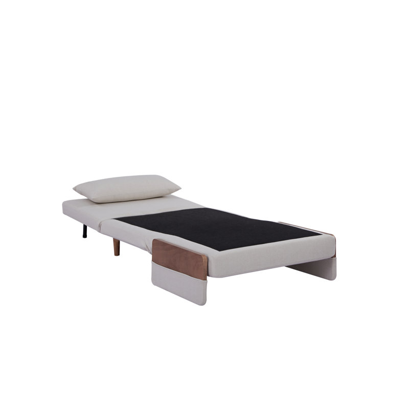 Canapé-lit convertible Trio - monoplace avec tissu en lin respirant, convertible en 10 secondes, dossier réglable à 6 niveaux, charnières silencieuses, canapé-lit multifonctionnel peu encombrant.