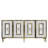 Adams Modern Console Table with Numerous Shelves, Sapphire Oak & White/Gold Finish, 59.1 x 29.5 x 12.6 inches | 100% Melamine Coated Particle Board, Wall-Mountable Design | Stylish Geometric Accent for Home Décor-120466142-120466138