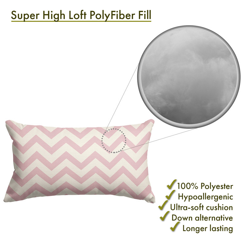 Chevron Rectangular Cotton Pillow Cover & Insert, Baby Pink