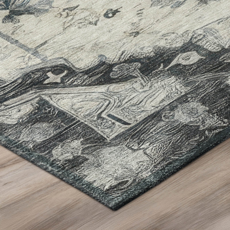 Machine Washable Indoor/Outdoor Chantille ACN2875 Global Rug, Gray, 8' x 10'