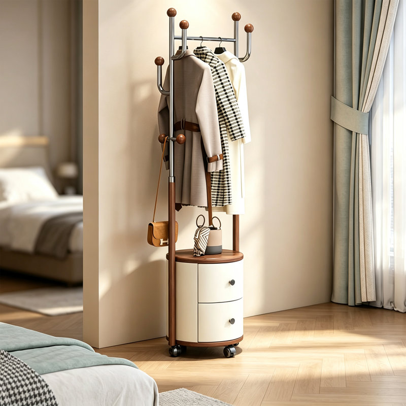 Portemanteau roulant avec acier inoxydable