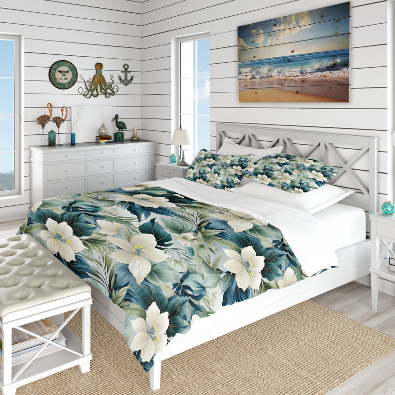 Ensemble de housse de couette Oceanic Impressions, Housse de couette pour grand lit et 2 taies décor