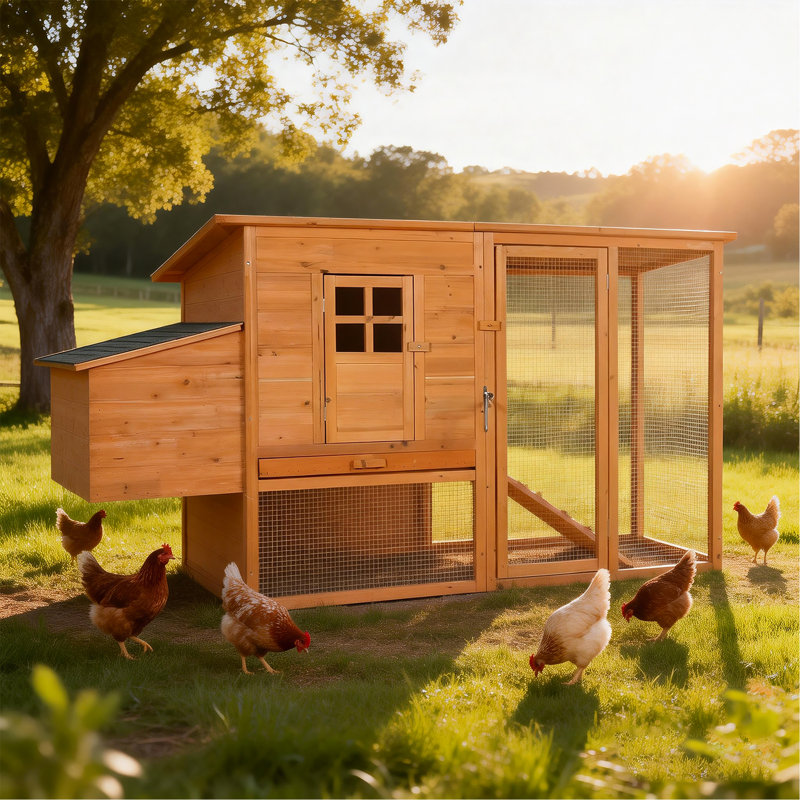 Extra-large wooden chicken coop, outdoor unit that can be easily assembled and stable, indoor with cleaning tray and waterproof roof