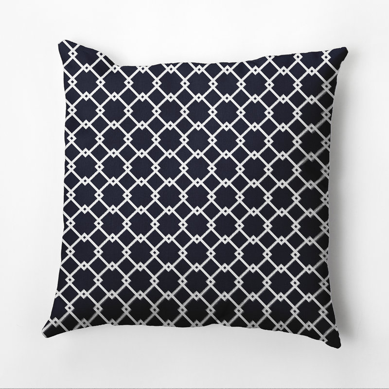 Subline Geometric Reversible Throw Pillow, 26" H x 26" W, Navy Blue