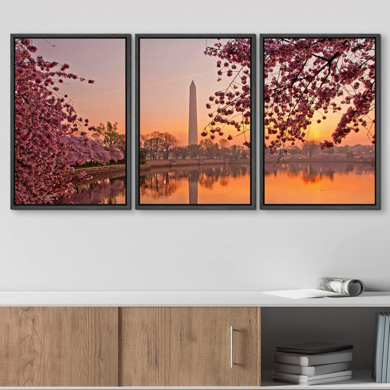 Architecture, fête des cerisiers en fleurs au National Mall Washington, DC, photo moderne, paysage, décoration murale