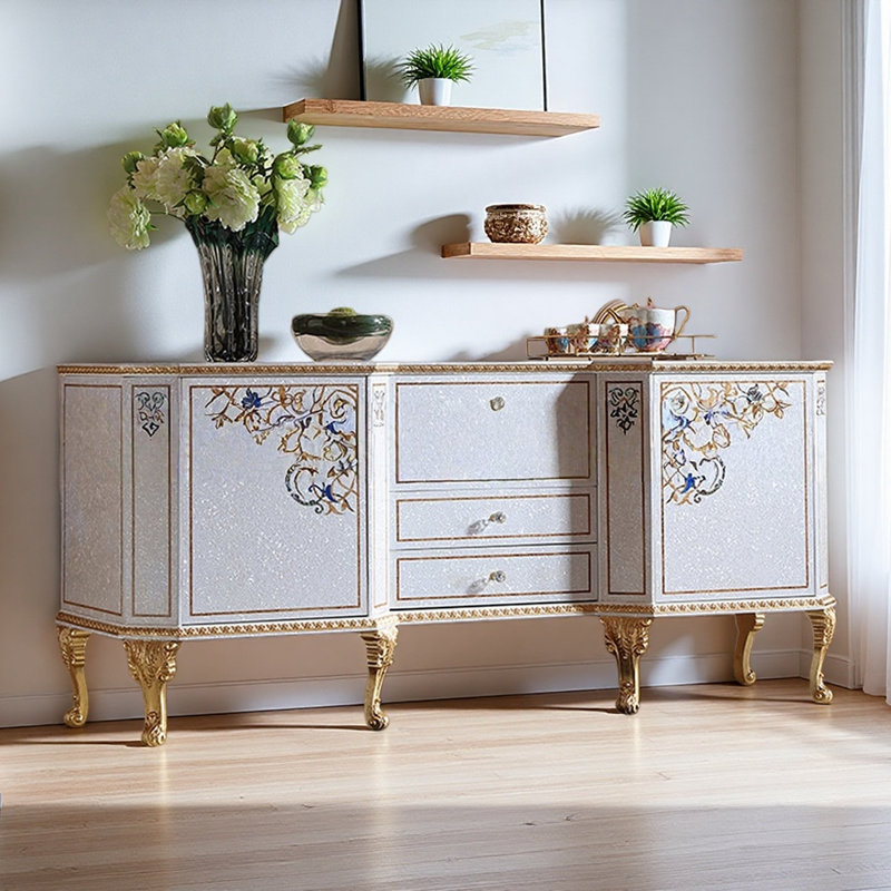 French-style Light Luxury Off-white TV Cabinet