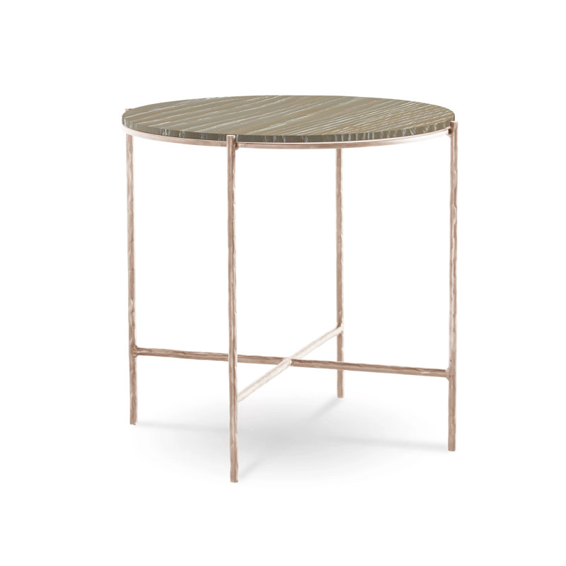 Table de bout Anna, Chêne vieilli, Argent antique