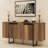 Flavell Modern Media Console And High Tv Stand, Adjustable Shelves, Metal Legs And Large Storage