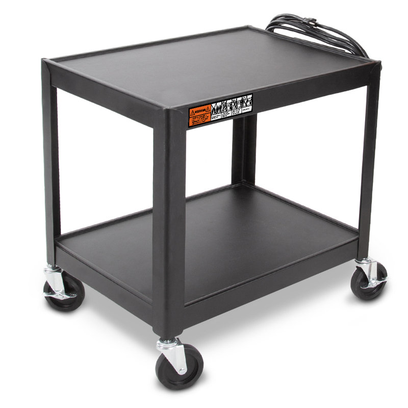 SteelCart Open Shelf Fixed Height Table AV Cart