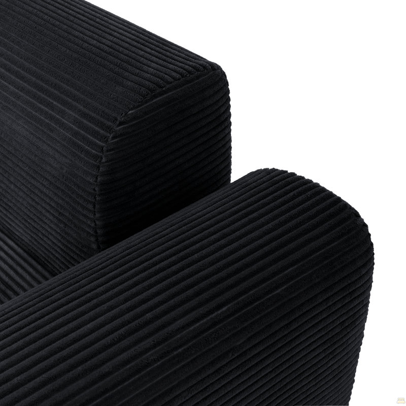 Canapé modulaire 71 pouces à 2 places à 2 niveaux, assemblage à 2 niveaux pour assembler un canapé, velours côtelé, noir