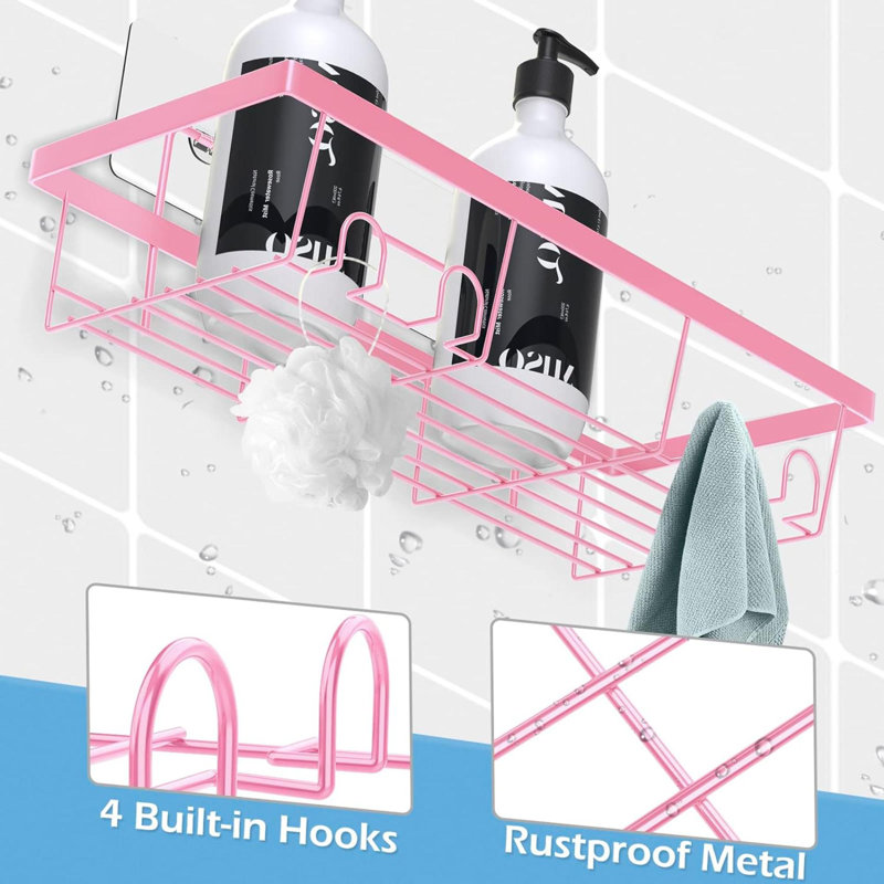 Tablette support 2 pièces Paitlyn, H 2,4 po x l 12,1 po x P 4,5 po, Rose
