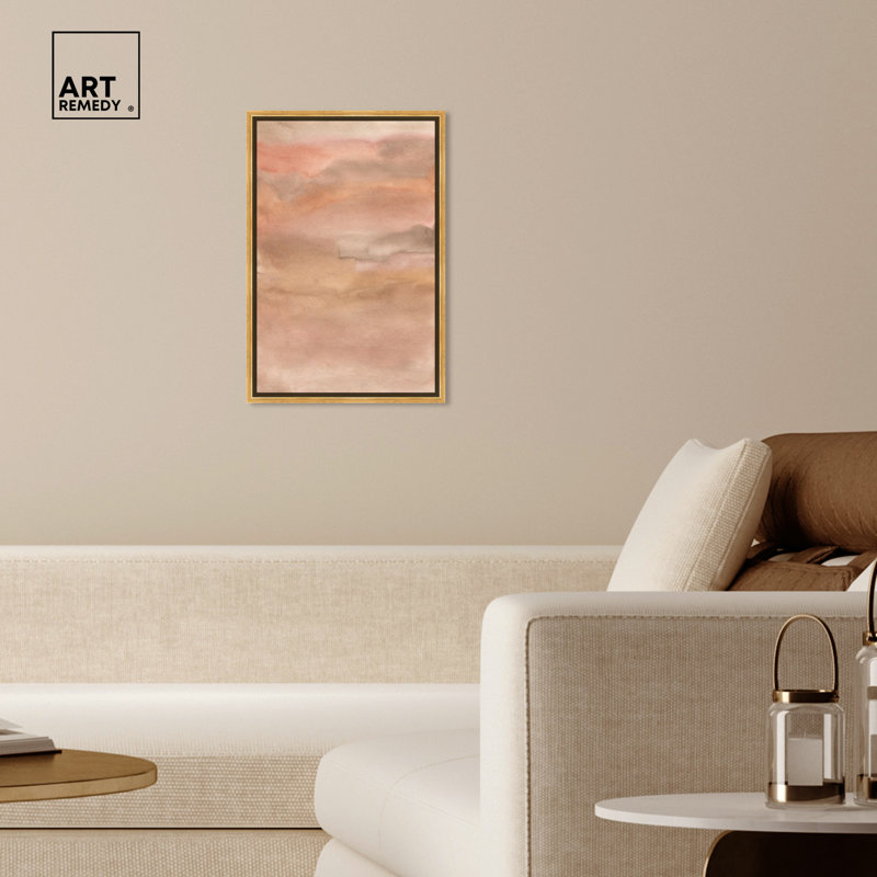 Sienna Blend Abstract Canvas Art with Gold Frame, 16.5" x 11.5"