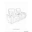 Causeuse inclinable avec accoudoirs de rangement et console centrale Console