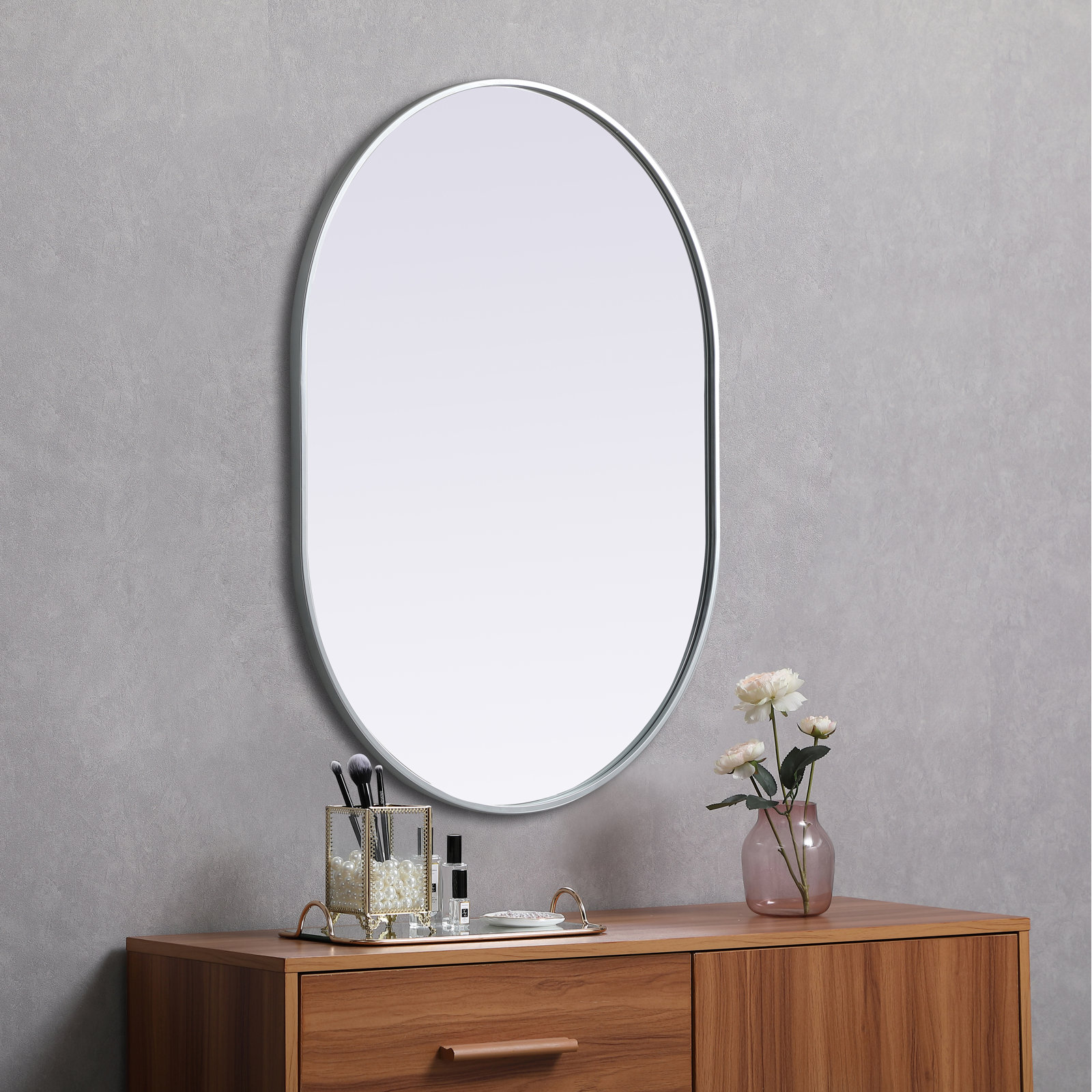 Sabine 30" Accent Mirror, Silver, 40" x 30"