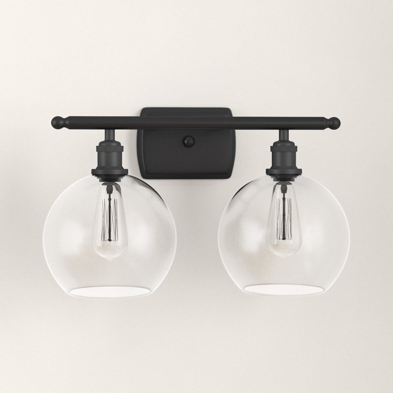 Baptista 2 - Light Dimmable Vanity Light, 60 Watt Vintage Incandescent Bulb, Cased Matte White, White and Polished Chrome
