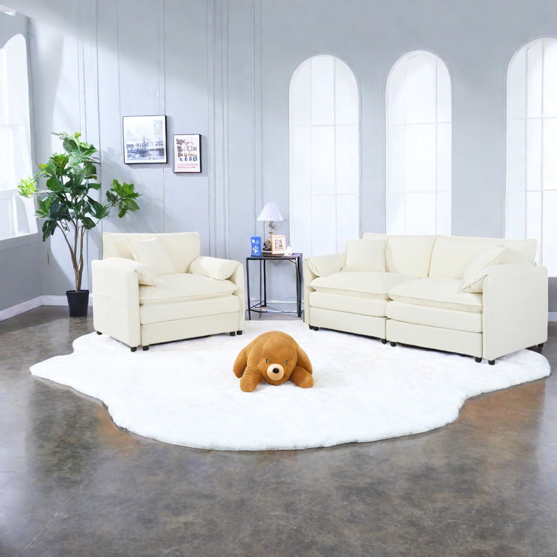Spacious Chenille Sofas, Modern Design For Home & Office