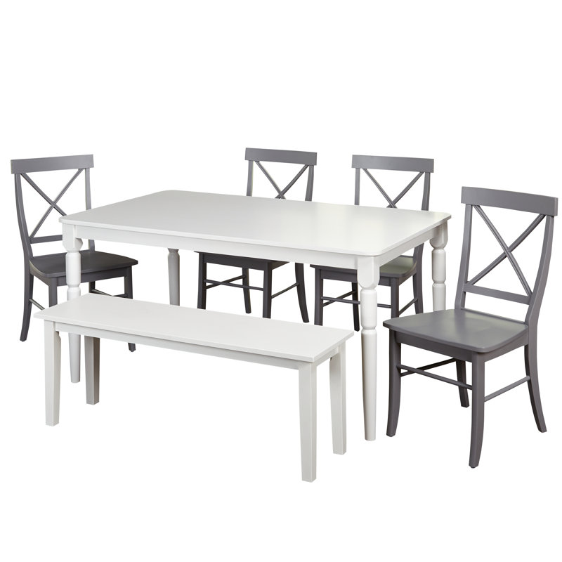 Thomaston 6 - Person Four Leg Dining Set, Gray