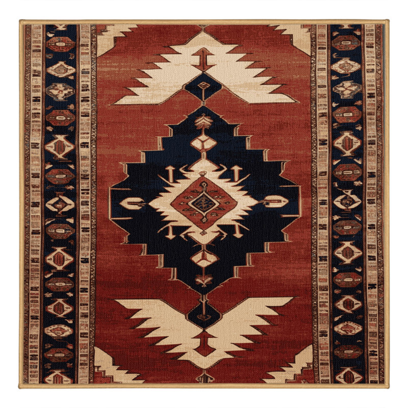 Tapis brun lavable à la machine, Carré 3 pi