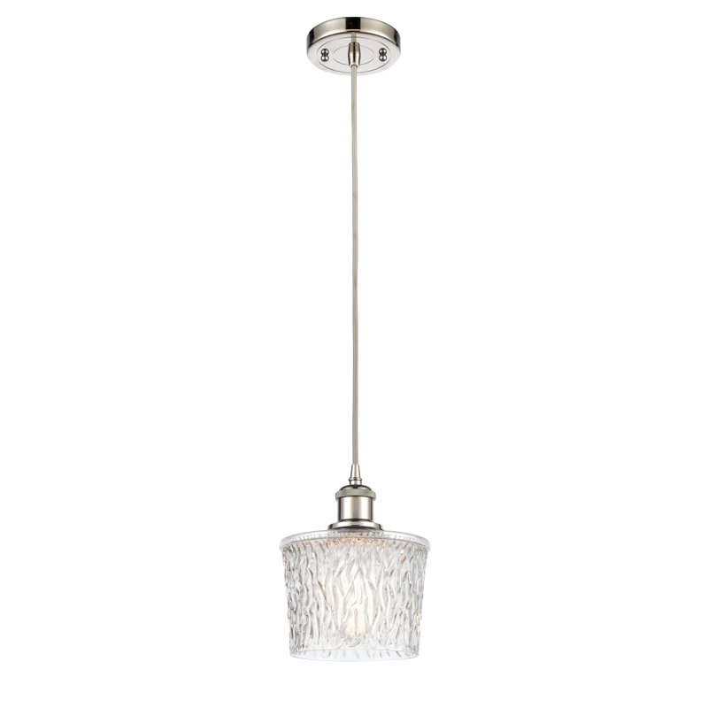 Luminaire suspendu 1 lumière Camire, Nickel poli, Ampoule DEL 6 watts Vinage, H 11,25 po