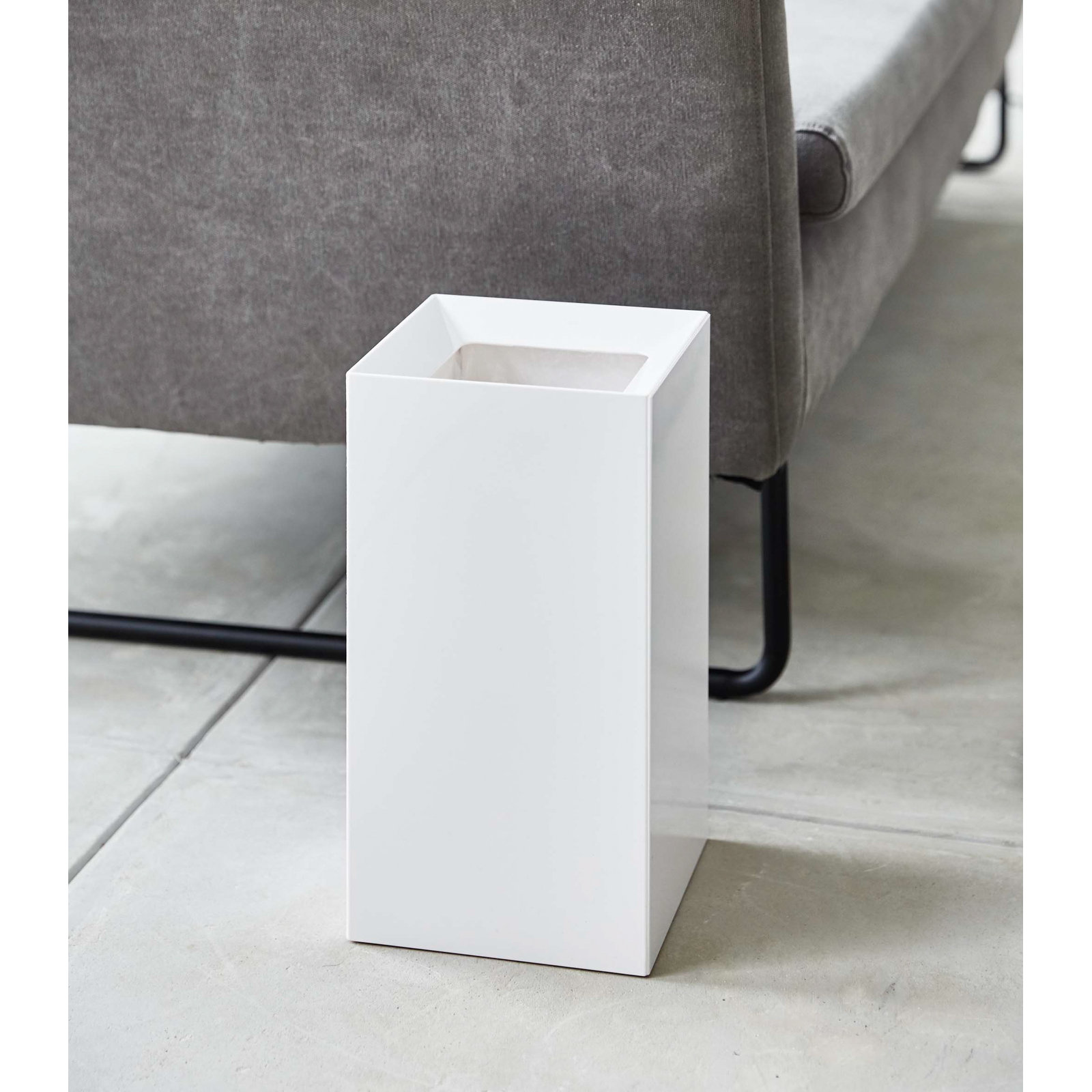 Yamazaki Home 2.37 Gallon Open Waste Basket, White