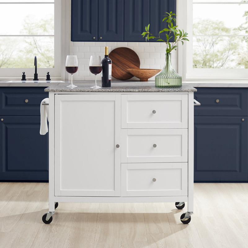Brunon Kitchen Island, Gray Granite