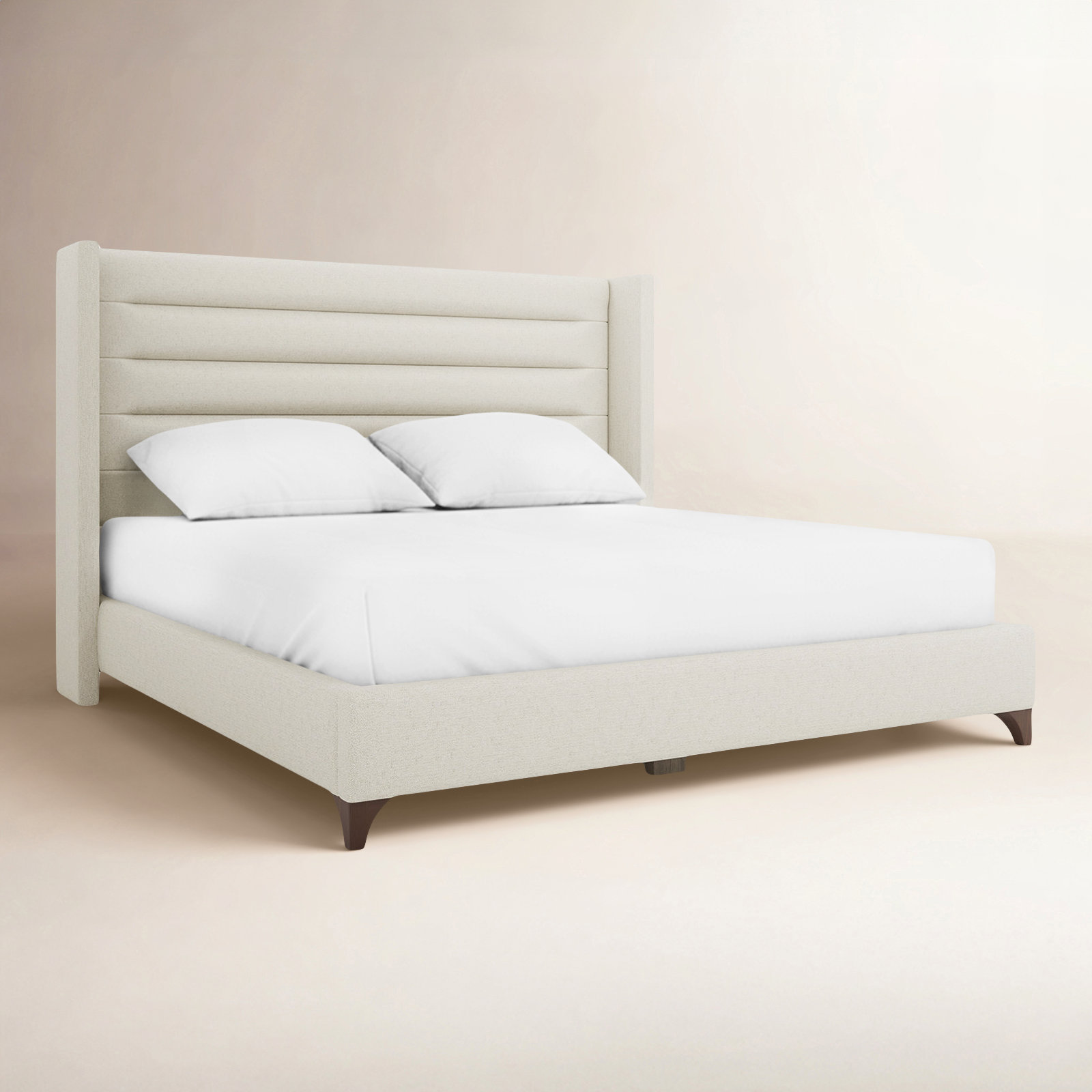 Miliyah Wingback Maple Bed, Off White Revolution®, King