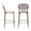 Ensemble de 2 tabourets de bar 29 po en velours avec dossier et repose-pieds 29 po (blanc crème)