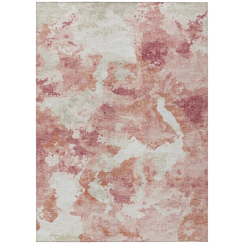 Washable Abstract Indoor / Outdoor Rug, Rectangle 9' x 12'