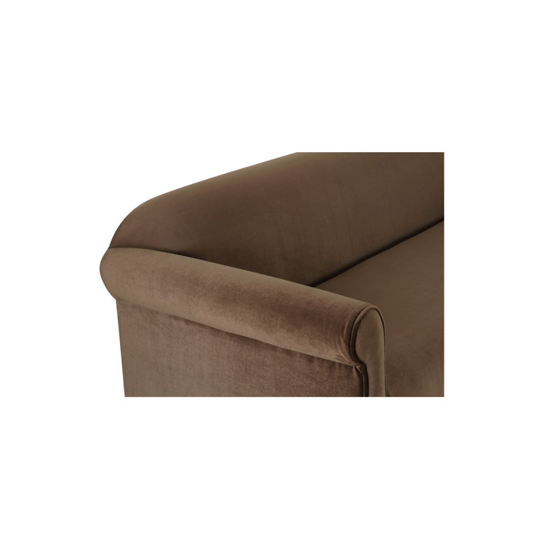 Harmony Sofa Dark Brown Faux Mohair, Brown 