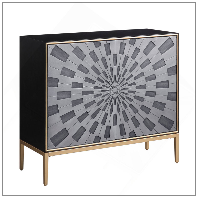 Console noire, grise et laiton